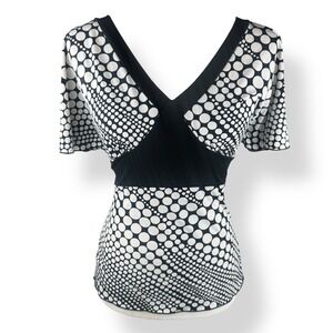 Y2K 2000s IN San Francisco Polka Dot Babydoll Top Womens Size Medium‎ Party USA
